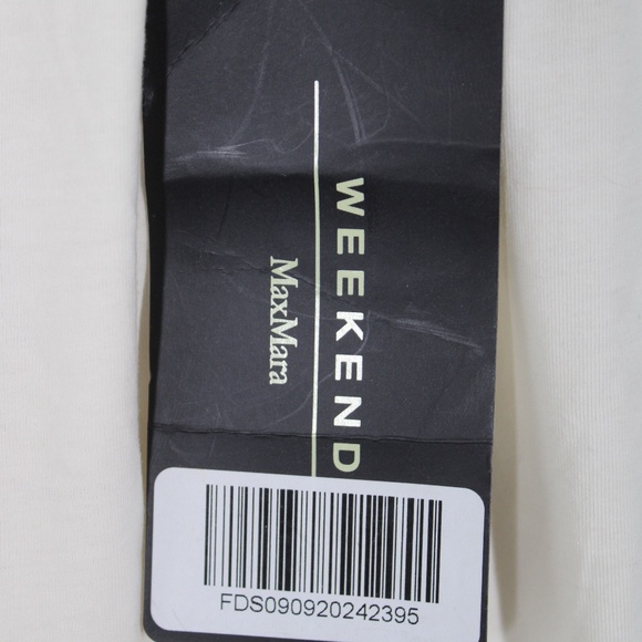 NWT Max Mara Weekend S Beige Linen/Jersey Tie Tassel Neck Peasant Boho Top - Picture 7 of 12